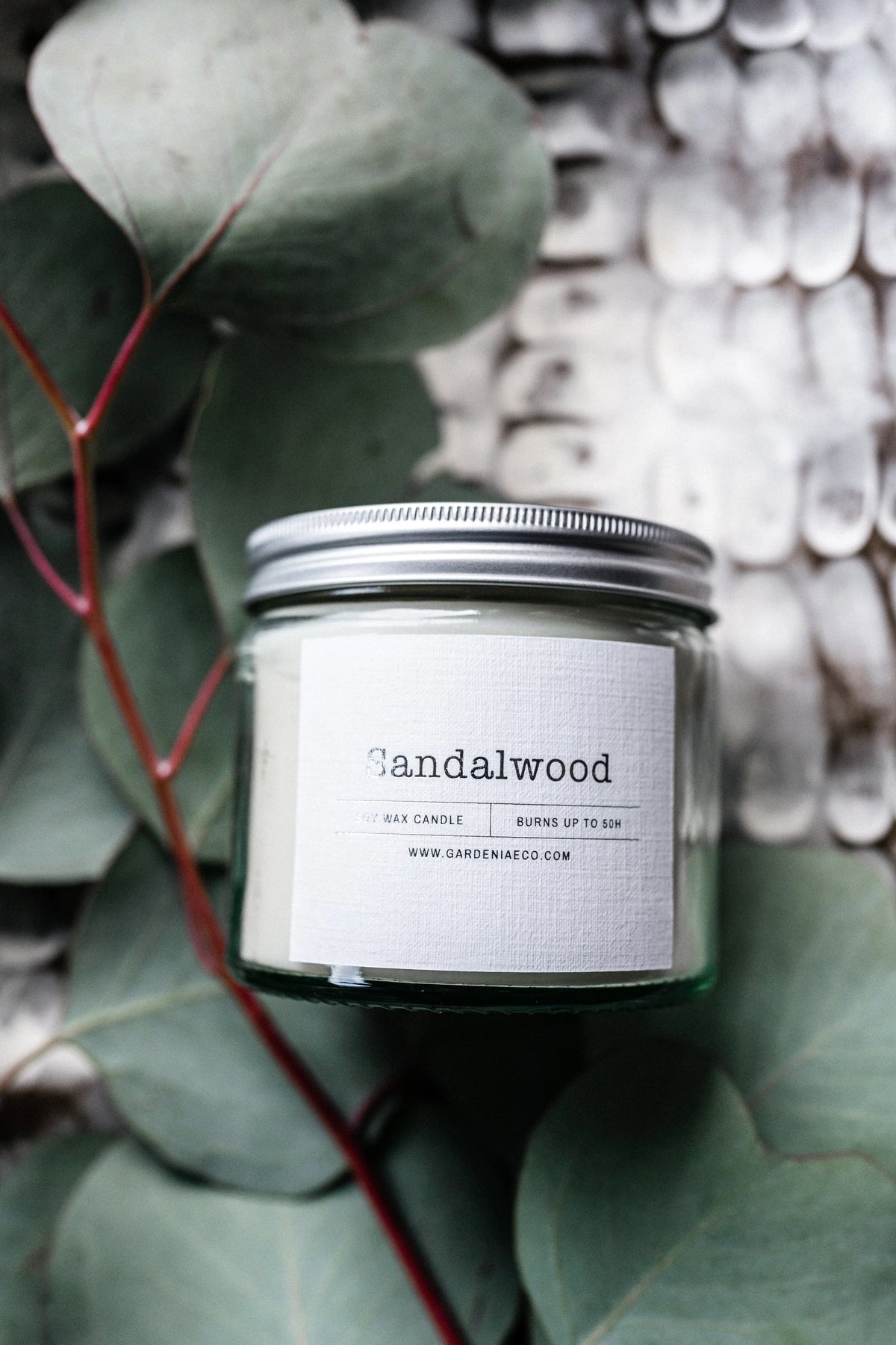 Sandalwood - aromātiska svece stikla burciņā