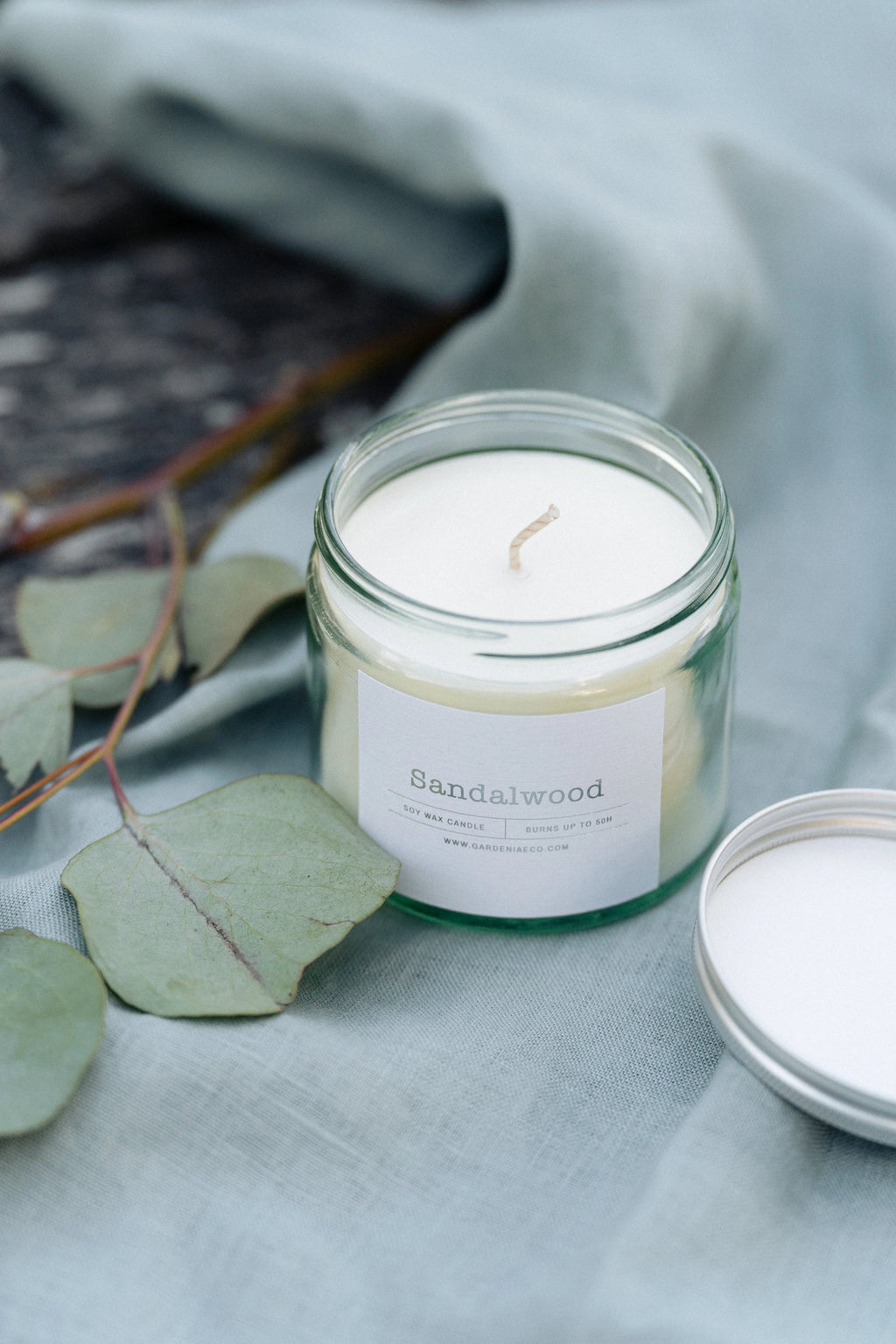 Sandalwood - aromātiska svece stikla burciņā