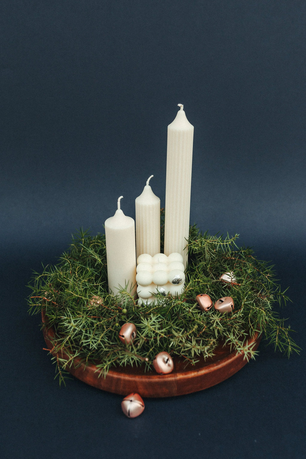 Balts adventes sveču komplekts