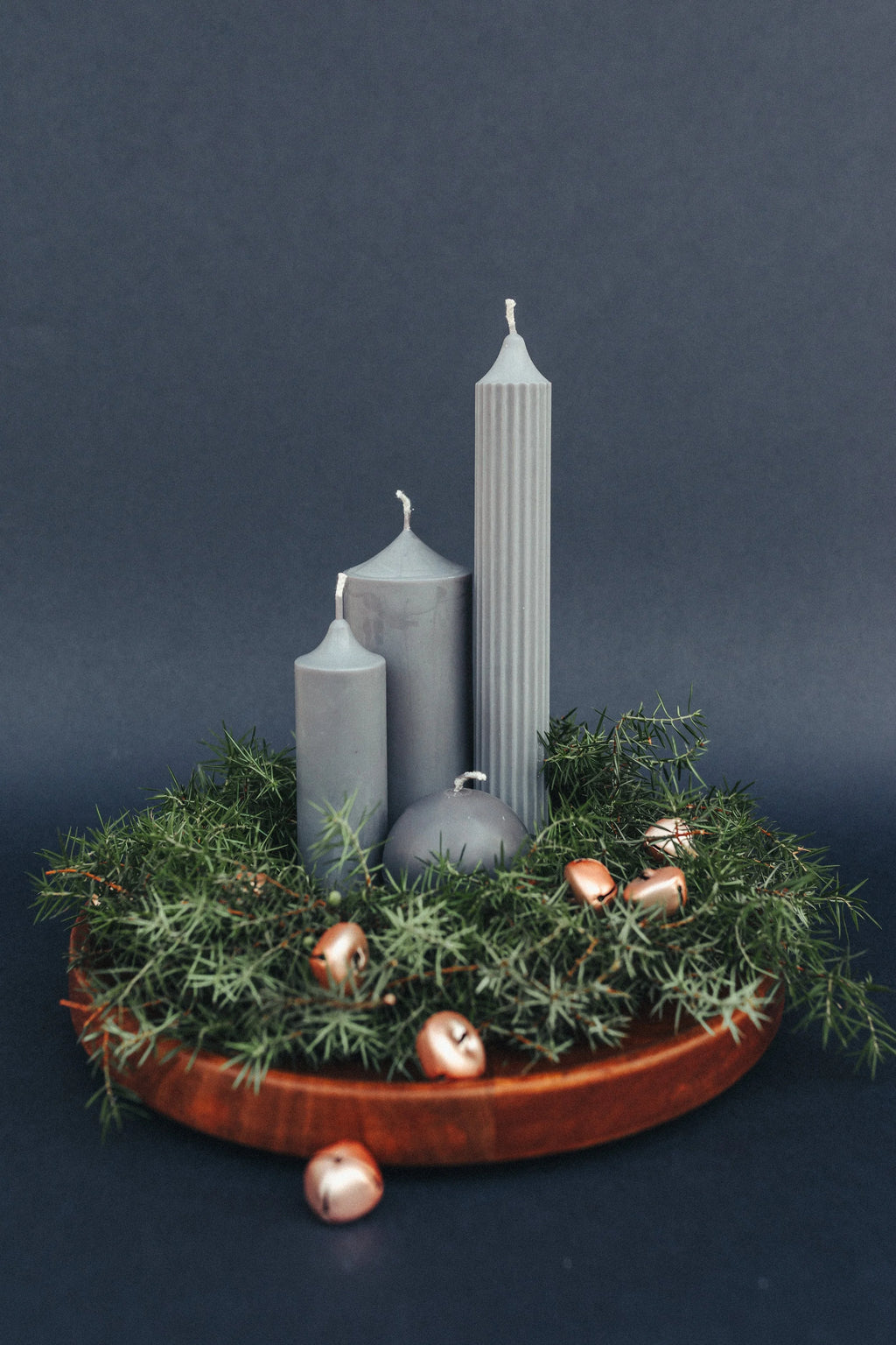 Pelēks adventes sveču komplekts