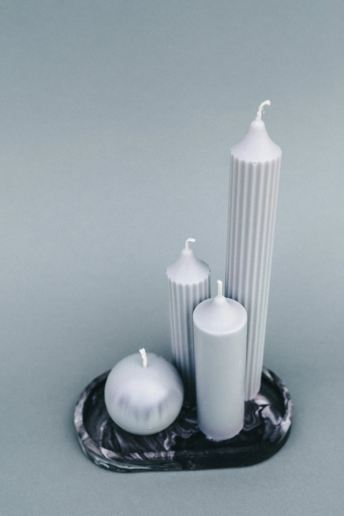 Gaiši pelēks adventes sveču komplekts
